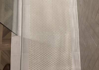 SENSATIONAL Shower with Stacked Herringbone Subway Tiles Prestige Marble & Designs